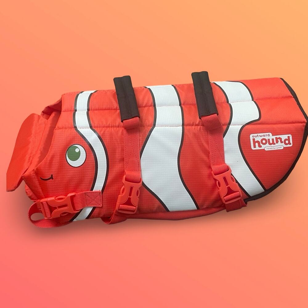 Outward Hound Dog Life Jacket Ripstop Fun Fish Large High Visibility Water Safe